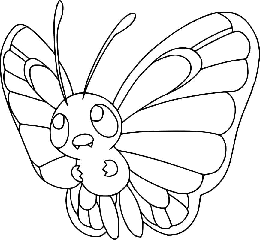 Desenho de Pokemon Butterfree para Colorir e Pintar