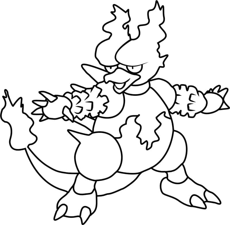 Desenho de Pokemon Magmar para Colorir e Pintar
