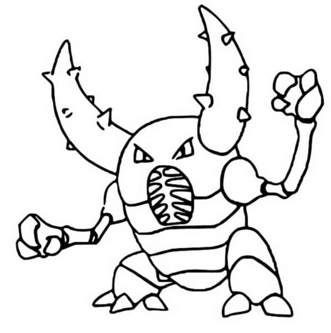 Desenho de Pokemon Pinsir para Colorir e Pintar