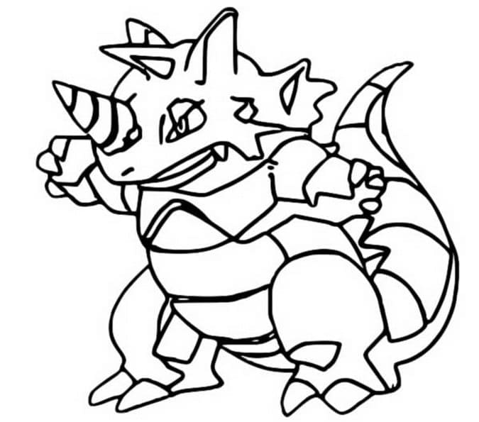 Desenho de Pokemon Rhydon para Colorir e Pintar