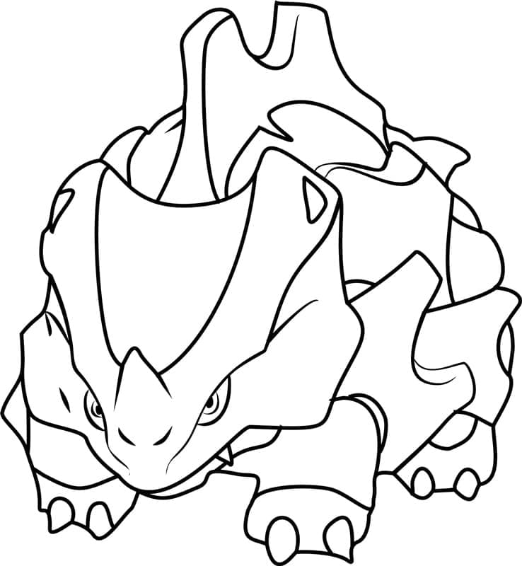 Desenho de Pokemon Rhyhorn para Colorir e Pintar