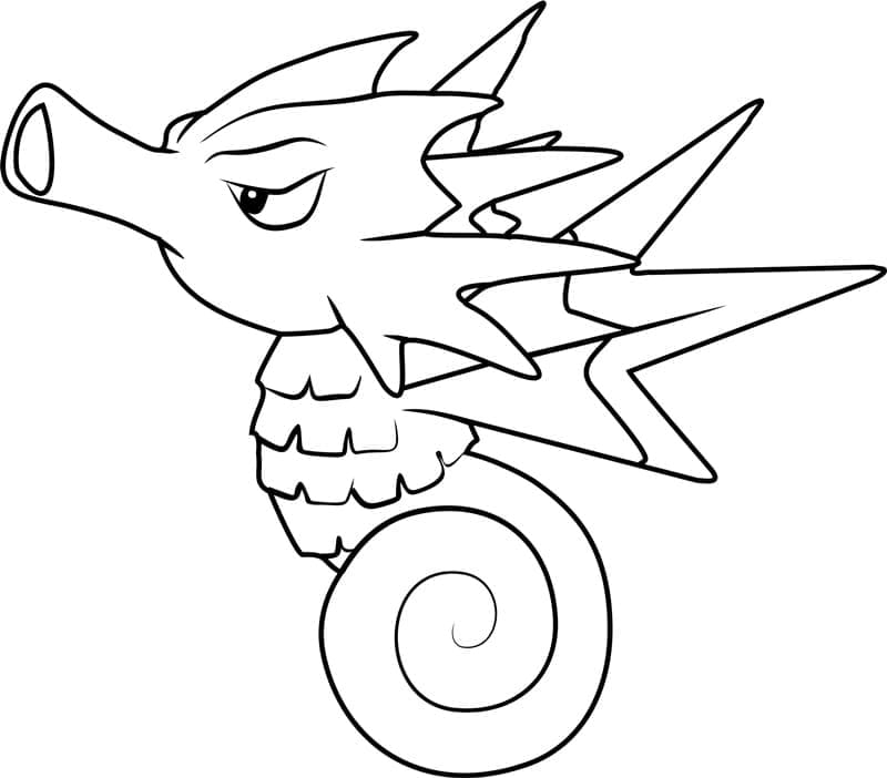 Desenho de Pokemon Seadra para Colorir e Pintar