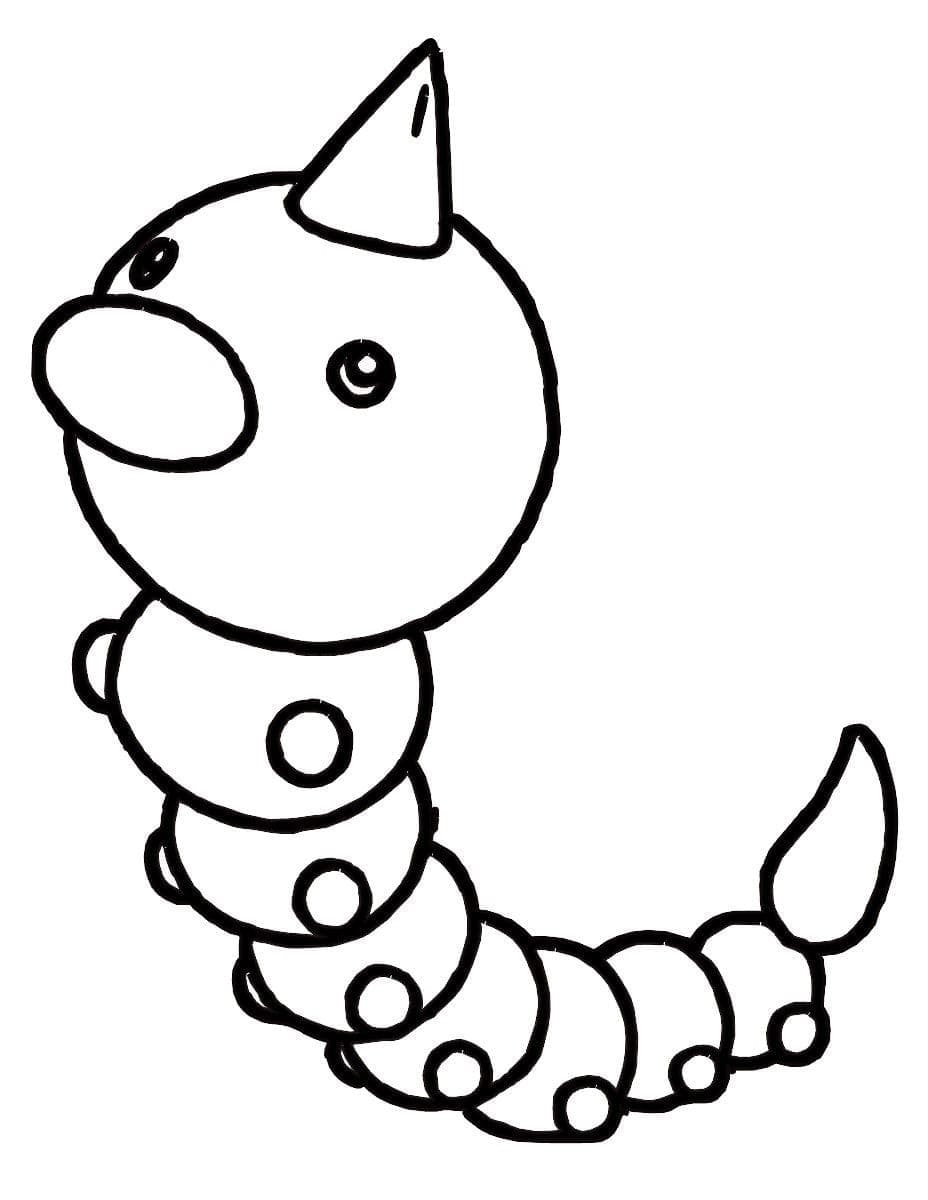 Desenho de Pokemon Weedle para Colorir e Pintar