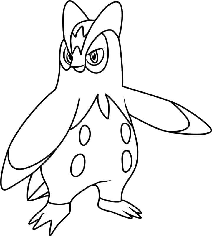Desenho de Prinplup Pokemon para Colorir e Pintar