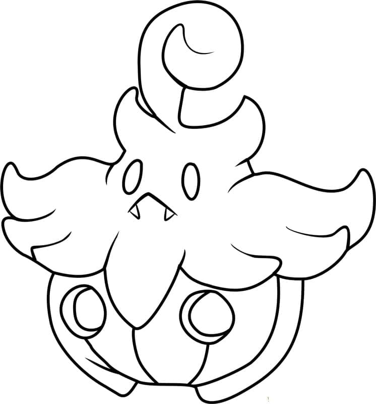 Desenho de Pumpkaboo Pokemon para Colorir e Pintar