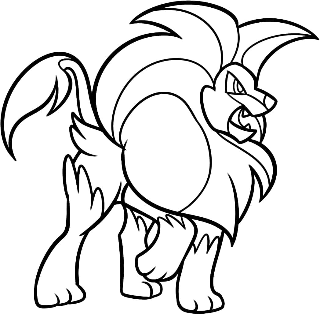 Desenho de Pyroar Pokemon para Colorir e Pintar