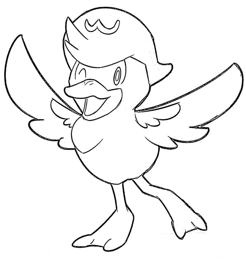 Desenho de Quaxly Pokemon para Colorir e Pintar