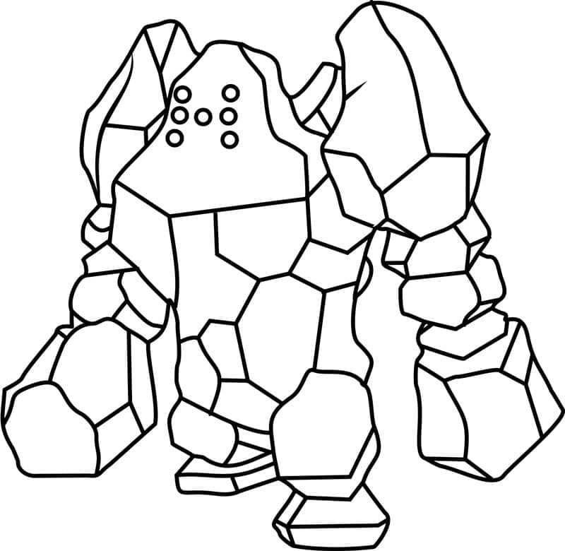 Desenho de Regirock Pokemon para Colorir e Pintar