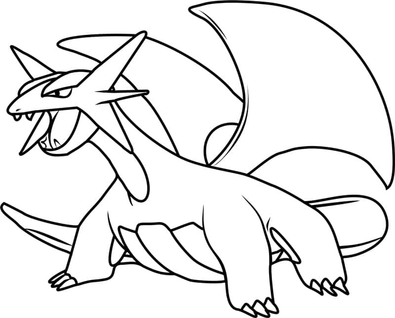Desenho de Salamence Pokemon para Colorir e Pintar