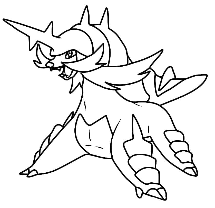 Desenho de Samurott Pokemon para Colorir e Pintar