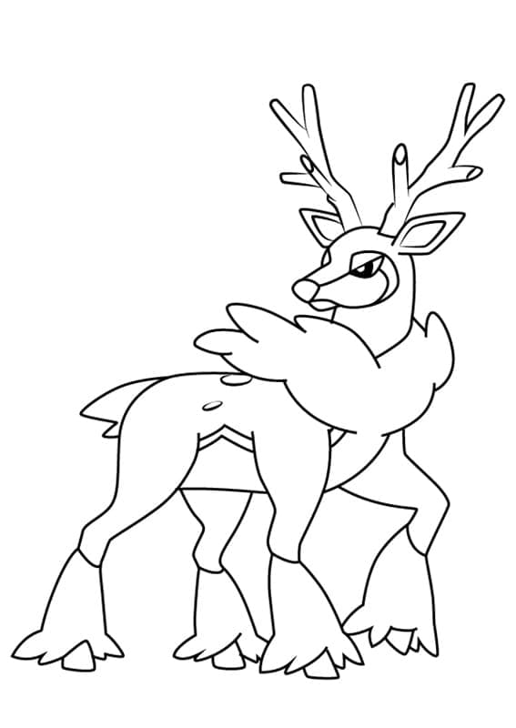 Desenho de Sawsbuck Pokemon para Colorir e Pintar