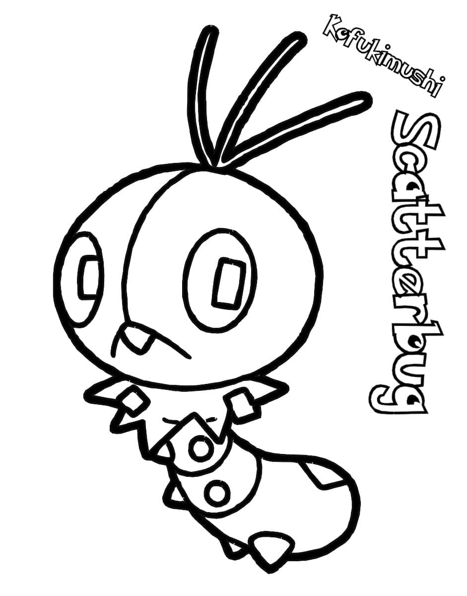 Desenho de Scatterbug Pokemon para Colorir e Pintar