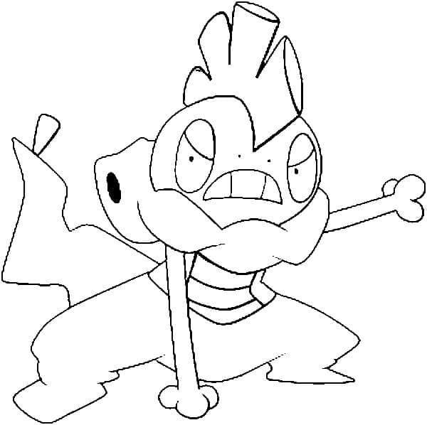 Desenho de Scrafty Pokemon para Colorir e Pintar