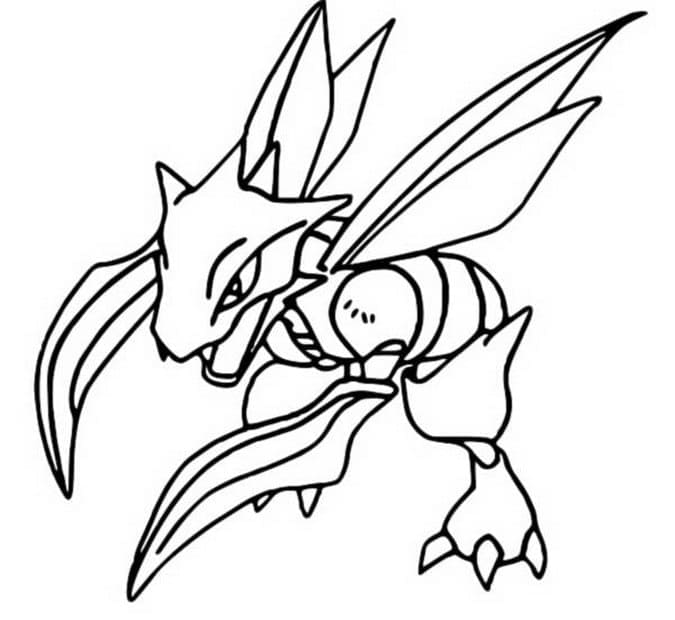 Desenho de Scyther Pokemon para Colorir e Pintar