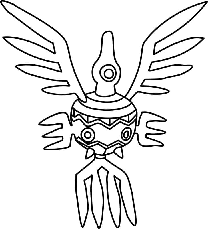 Desenho de Sigilyph Pokemon para Colorir e Pintar