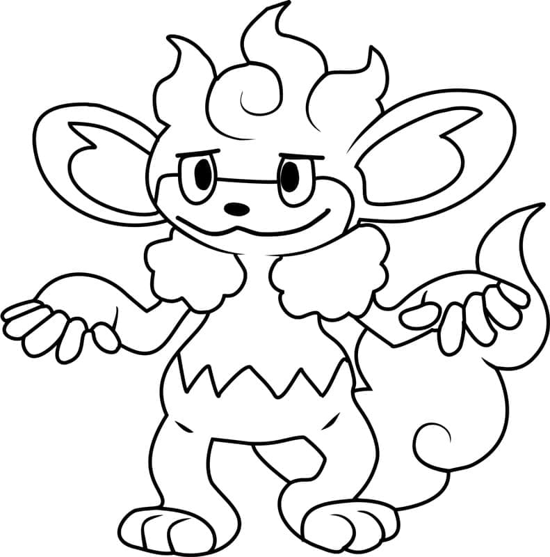 Desenho de Simisear Pokemon para Colorir e Pintar