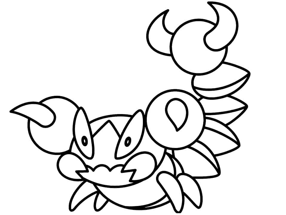 Desenho de Skorupi Pokemon para Colorir e Pintar