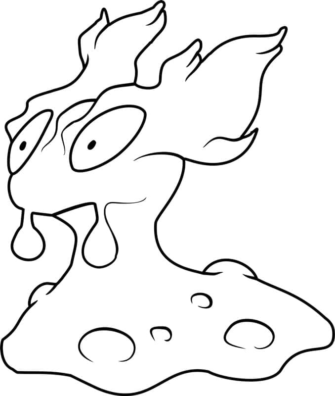 Desenho de Slugma Pokemon para Colorir e Pintar