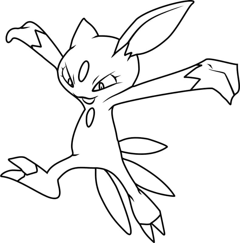 Desenho de Sneasel Pokemon para Colorir e Pintar