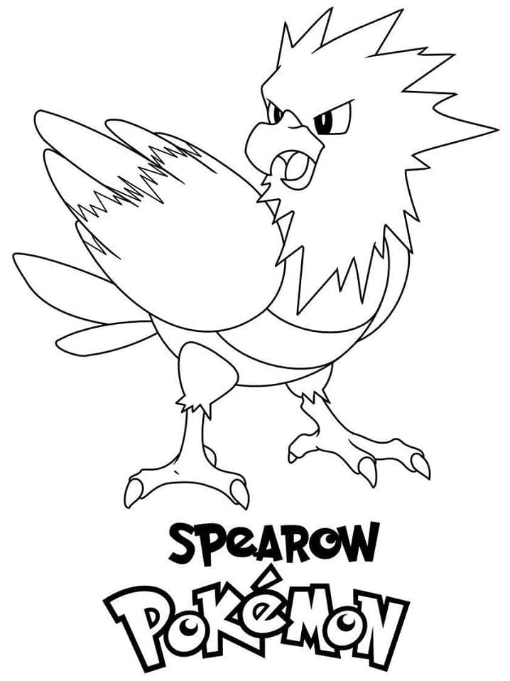 Desenho de Spearow Pokemon para Colorir e Pintar