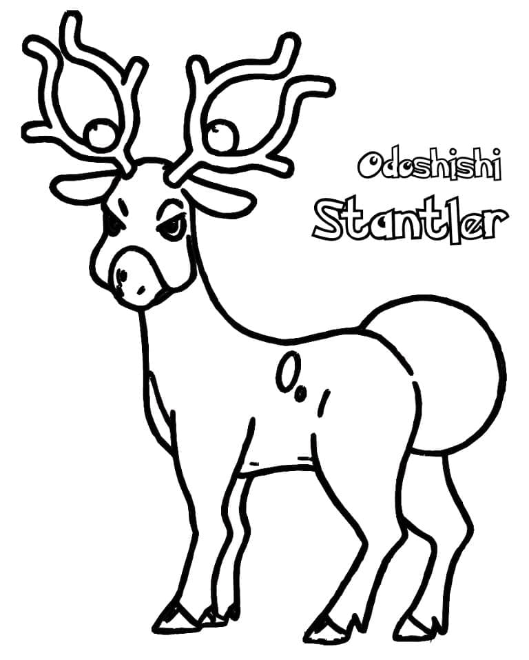 Desenho de Stantler Pokemon para Colorir e Pintar