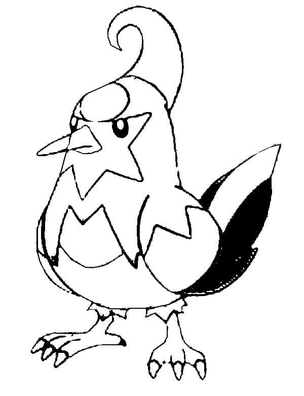 Desenho de Staravia Pokemon para Colorir e Pintar