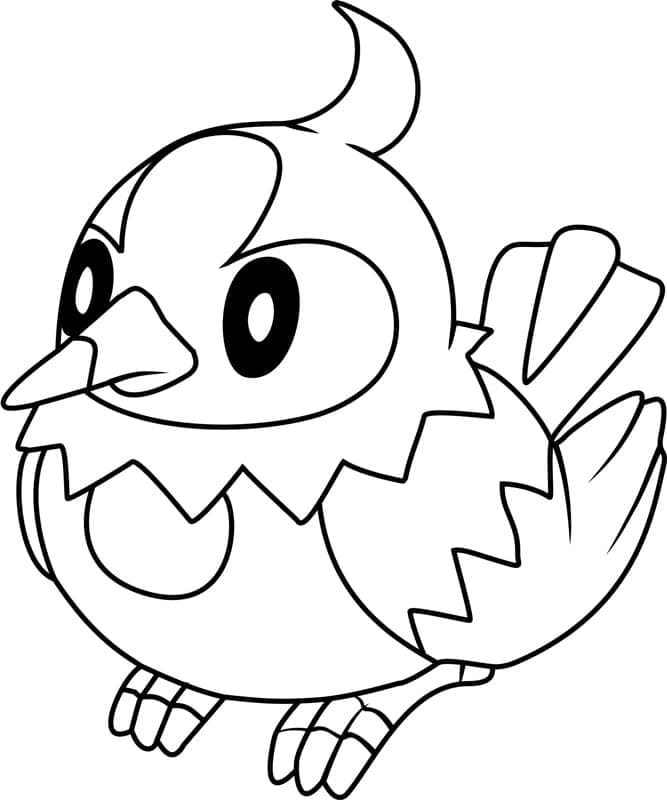 Desenho de Starly Pokemon para Colorir e Pintar