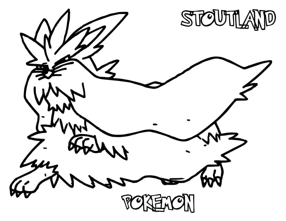 Desenho de Stoutland Pokemon para Colorir e Pintar