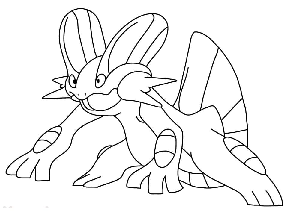 Desenho de Swampert Pokemon para Colorir e Pintar
