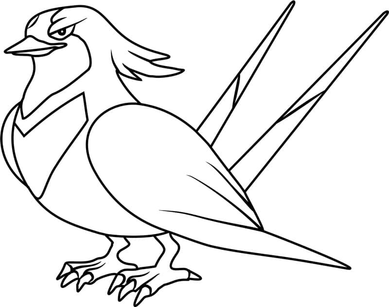Desenho de Swellow Pokemon para Colorir e Pintar