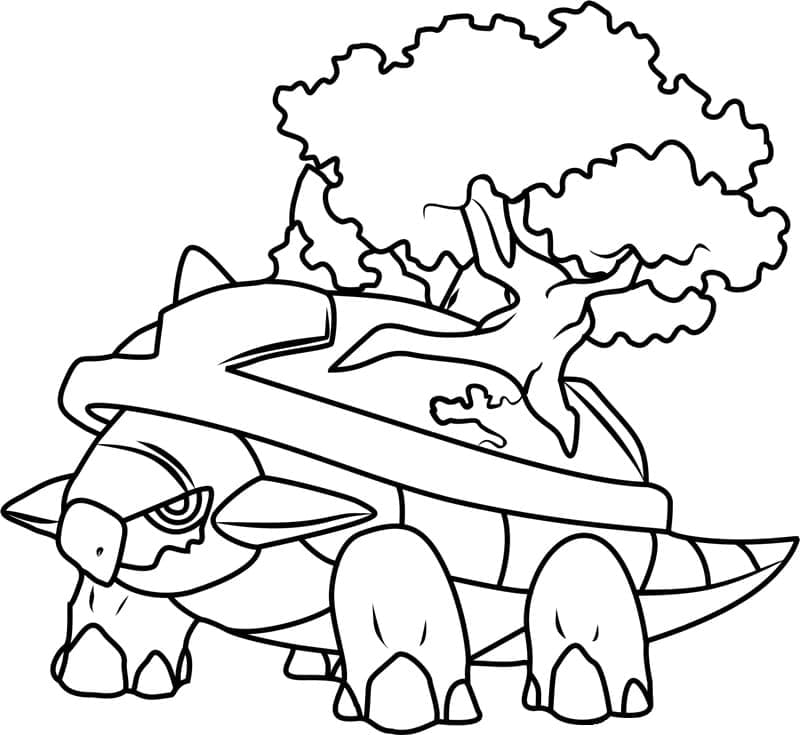 Desenho de Torterra Pokemon para Colorir e Pintar