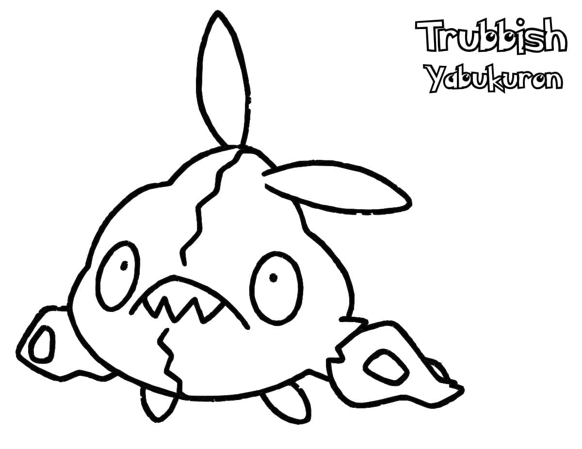 Desenho de Trubbish Pokemon para Colorir e Pintar