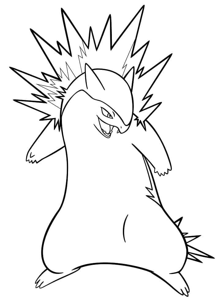 Desenho de Typhlosion Pokemon para Colorir e Pintar