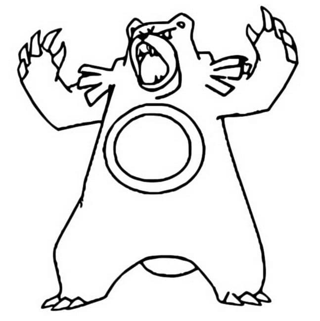 Desenho de Ursaring Pokemon para Colorir e Pintar