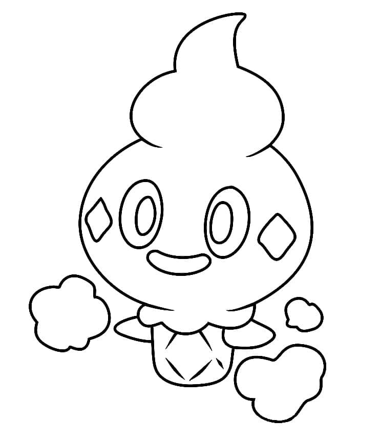 Desenho de Vanillite Pokemon para Colorir e Pintar