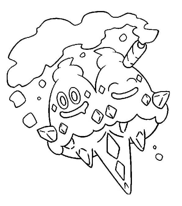 Desenho de Vanilluxe Pokemon para Colorir e Pintar