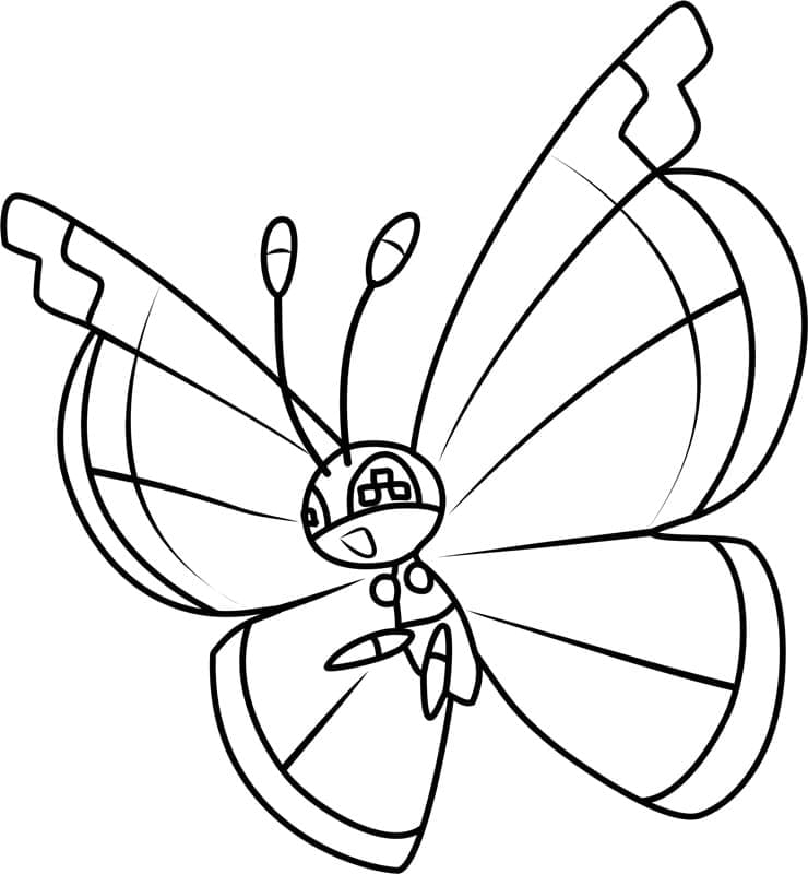 Desenho de Vivillon Pokemon para Colorir e Pintar