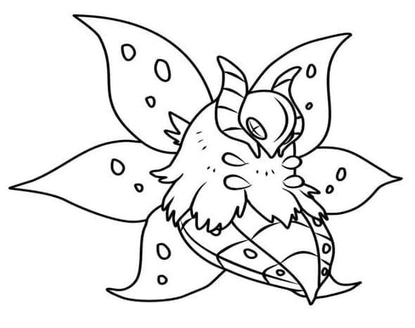 Desenho de Volcarona Pokemon para Colorir e Pintar
