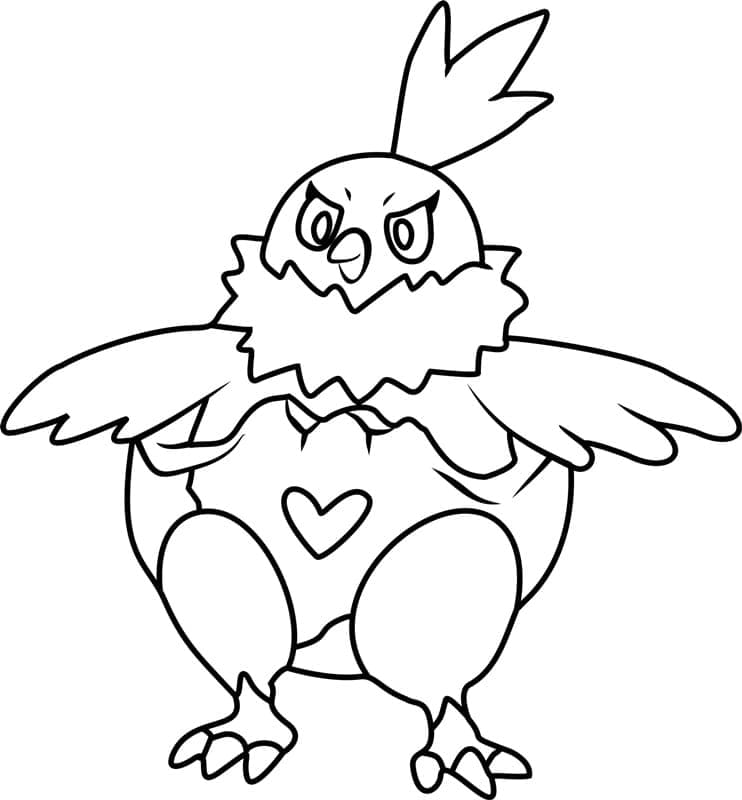 Desenho de Vullaby Pokemon para Colorir e Pintar