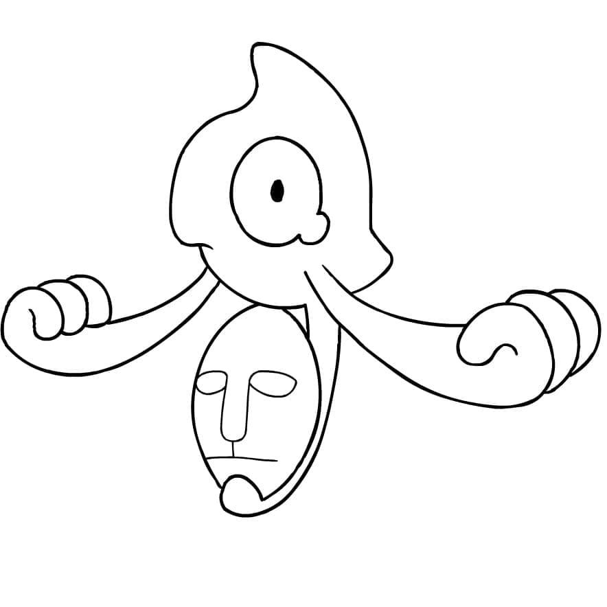 Desenho de Yamask Pokemon para Colorir e Pintar