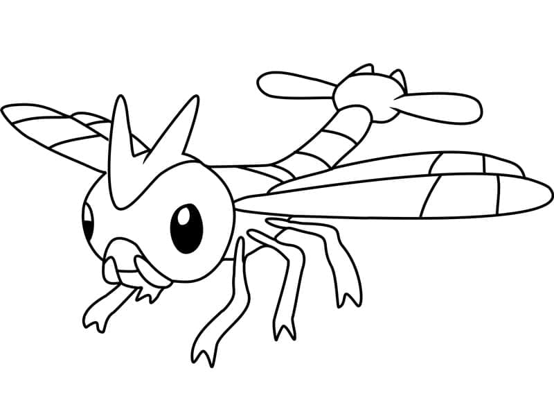 Desenho de Yanma Pokemon para Colorir e Pintar