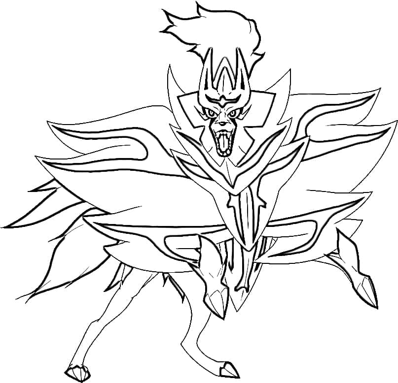 Desenho de Zamazenta Pokemon para Colorir e Pintar