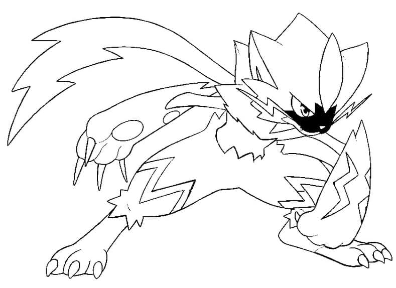 Desenho de Zeraora Pokemon para Colorir e Pintar