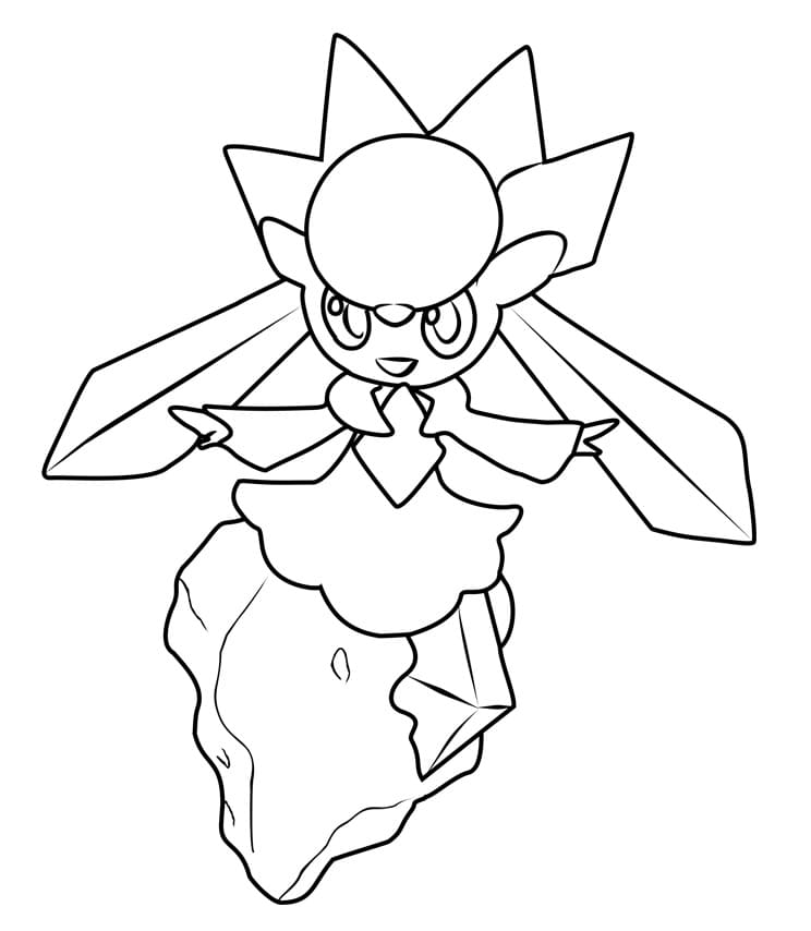 Desenho Diancie Pokemon para Colorir e Pintar