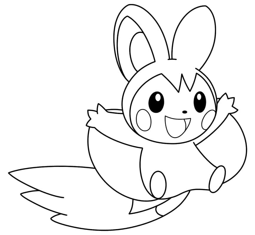 Desenho Emolga Pokemon para Colorir e Pintar