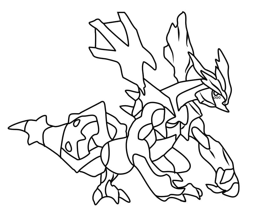 Desenho Kyurem Pokemon para Colorir e Pintar