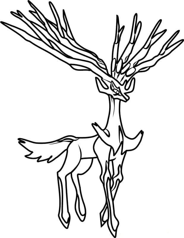 Desenho Xerneas Pokemon para Colorir e Pintar