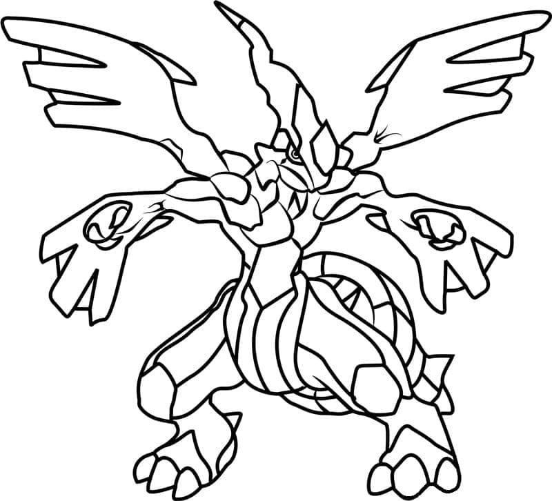 Desenho Zekrom Pokemon para Colorir e Pintar