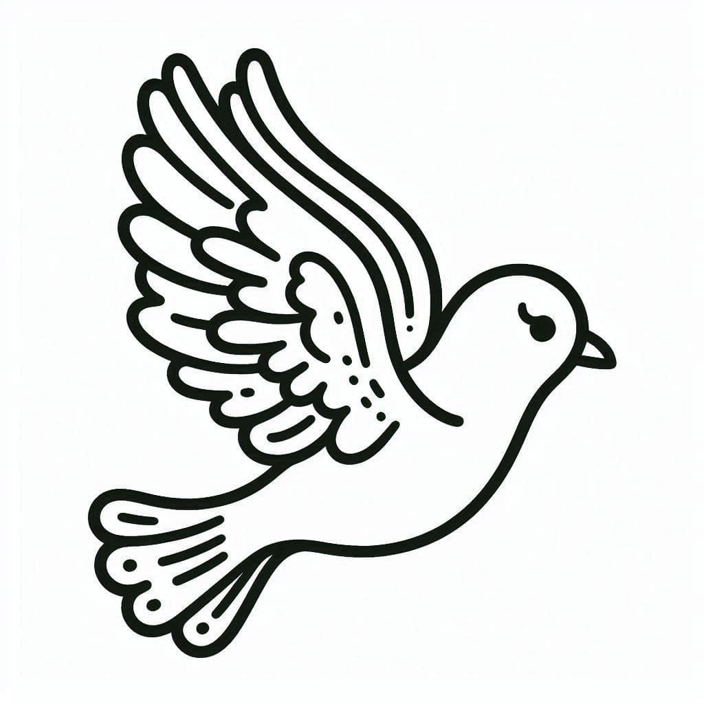 Desenho de Pombo Download para Colorir e Pintar