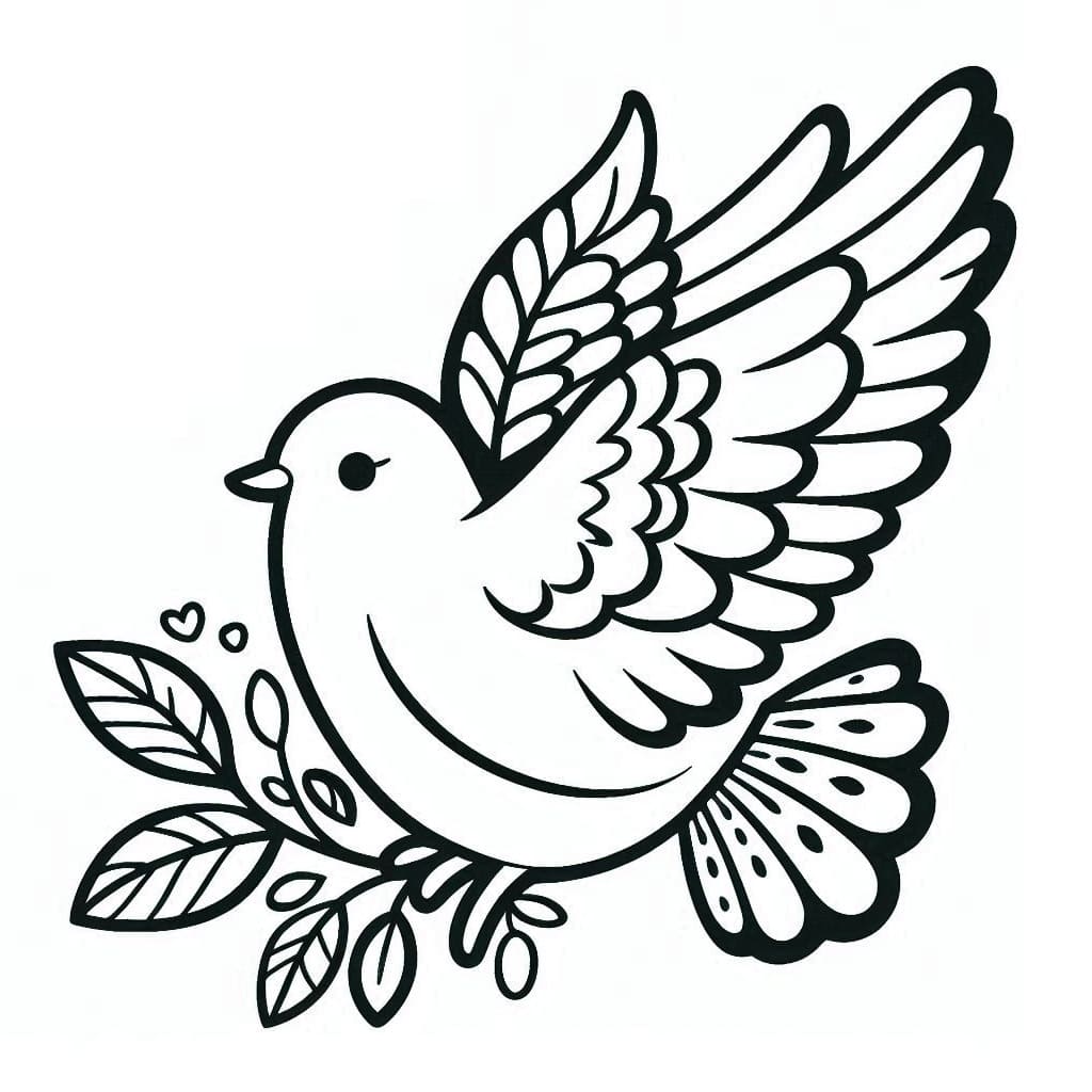 Desenho de Pombo Imprimivel para Colorir e Pintar